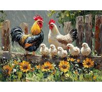 Puzzle 200 Pieces Gallo Bambina Bambino 10 8 9 6 5 7 Anni Regalo Maschio Adulti Legno Fiore Puzzle Arte Giochi Gioco di QI Ragazzo Grandi Dimensioni 35x25cm,200pcs Regalo Toy, Scatola P-946