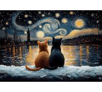 Puzzle 200 Pieces Gatto Bambina Bambino 10 8 9 6 5 7 Anni Regalo Maschio Adulti Legno Astratto Puzzle Arte Giochi Gioco di QI Ragazzo Grandi Dimensioni 35x25cm,200pcs Regalo Toy, Scatola P-979