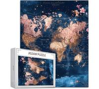 Puzzle 2000 Pezzi, 3 4 5 Anni Puzzle Blu 6 7 8 Anni Giochi Educativi Sostenibili Con Motivi Per Adulti Da Gioco in Legno Di Alta Qualità Jigsaw Mappa del mondo per Gioco Familiare, Regalo H-8159