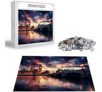 Puzzle 2000 Pezzi, 3 4 5 Anni Puzzle Città 6 7 8 Anni Giochi Educativi Sostenibili Con Motivi Per Adulti Da Gioco in Legno Di Alta Qualità Jigsaw Vista notturna per Gioco Familiare, Regalo H-1625