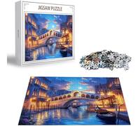 Puzzle 2000 Pezzi, 3 4 5 Anni Puzzle Città dell'acqua 6 7 8 Anni Giochi Educativi Sostenibili Con Motivi Per Adulti Da Gioco in Legno Di Alta Qualità Jigsaw Vista notturna per Gioco Familiare H-1238