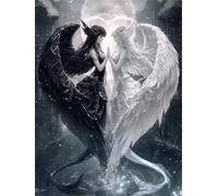 Puzzle 2000 Pezzi Adulti Angeli bianchi neri, Fai da Te puzzle difficili adulti 2000 pezzi 100x70cm, Intrattenimento Creativo, Divertimento, Gioco di Abilità per Tutta la Famiglia
