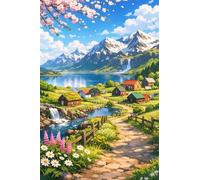 Puzzle 2000 Pezzi Adulti Bellissimo villaggio 100x70cm, Puzzle Classico Antistress, Rompicapo per Esperti, Hard Difficult Challenging Puzzle Perfetto per Serate di Gioco