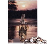 Puzzle 2000 pezzi Adulti I Gatti sono Leoni in Una pozzanghera Puzzle Impossibile Difficile da completare ma Divertente e Umoristico 27,56 "x 39,37 "I 14 Anni