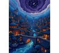 Puzzle 2000 Pezzi Adulti Notte di Luna Nera 100x70cm, Puzzle Classico Antistress, Rompicapo per Esperti, Hard Difficult Challenging Puzzle Perfetto per Serate di Gioco