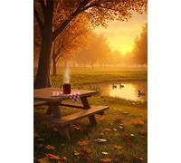 Puzzle 2000 Pezzi Arte Anatre del Parco, 100x70cm Fai Da Te Puzzle Impossibili 2000 Pezzi per Adulti, Alta Qualità di Stampa, Poster Incluso, Sfida Creativa Regalo per Amore e Amico Caffè