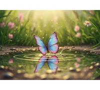 Puzzle 2000 Pezzi Arte Farfalla della Pozza, 100x70cm Fai Da Te Puzzle Impossibili 2000 Pezzi per Adulti, Alta Qualità di Stampa, Poster Incluso, Sfida Creativa Regalo per Amore e Amico Fiore