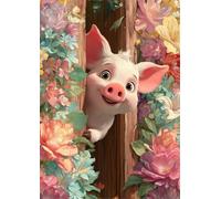 Puzzle 2000 Pezzi Arte Maiale Rosa, 100x70cm Fai Da Te Puzzle Impossibili 2000 Pezzi per Adulti, Alta Qualità di Stampa, Poster Incluso, Sfida Creativa Regalo per Amore e Amico Fiore