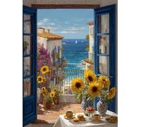Puzzle 2000 Pezzi Arte Morning Seaview, 100x70cm Fai Da Te Puzzle Impossibili 2000 Pezzi per Adulti, Alta Qualità di Stampa, Poster Incluso, Sfida Creativa Regalo per Amore e Amico Fiore