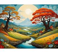 Puzzle 2000 Pezzi Arte Paesaggio autunnale, 100x70cm Fai Da Te Puzzle Impossibili 2000 Pezzi per Adulti, Alta Qualità di Stampa, Poster Incluso, Sfida Creativa Regalo per Amore e Amico Alberi