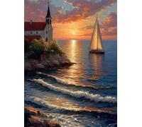 Puzzle 2000 Pezzi Arte per Adulti e Ragazzi, Puzzle Barca a vela in Legno Adulti, Idea Regalo Jigsaw Mare per Gioco Familiare, Lettere sul retro Jigsaw, per Decorazione la Casa Regalo 100x70cm g-693