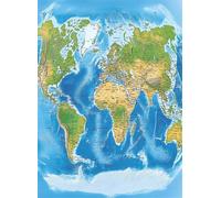 Puzzle 2000 Pezzi Arte per Adulti e Ragazzi, Puzzle Blu in Legno Adulti, Idea Regalo Jigsaw Mappa del mondo per Gioco Familiare, Lettere sul retro Jigsaw, Decorazione la Casa Regalo 100x70cm g-843