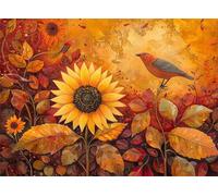 Puzzle 2000 Pezzi Arte per Adulti e Ragazzi, Puzzle Uccello in Legno Adulti, Idea Regalo Jigsaw Girasole per Gioco Familiare, Lettere sul retro Jigsaw, per Decorazione la Casa Regalo 100x70cm g-354