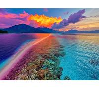 Puzzle 2000 Pezzi Arte per Adulti e Ragazzi, Puzzle Vista mare in Legno Adulti, Idea Regalo Jigsaw Spiaggia per Gioco Familiare, Lettere sul retro Jigsaw, Decorazione la Casa Regalo 100x70cm g-157