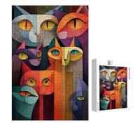 Puzzle 2000 Pezzi - Astratto & Gatto - Puzzle in Legno Durevole con Lettere sul Retro - 75 x 105 cm - Hobby Creativo Senza Polvere - Articolo per Collezionisti e 14 Anni in Su P3#746