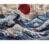 Puzzle 2000 Pezzi astratto onde, Puzzles Legno XXL 99.5x70.5 cm, Puzzles Adulti Confezionato con Squisita Cura, Stimola Memoria, Puzzle 2000 Tra Loro Lettere Sul Retro, Idea Regalo Uomo e Donna s7h-85