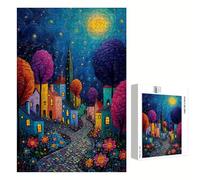 Puzzle 2000 Pezzi - Astratto & Piccola città - Puzzle in Legno Durevole con Lettere sul Retro - 70 x 100 cm - Hobby Creativo Senza Polvere - Articolo per Collezionisti e 14 Anni in Su P3#715