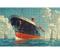 Puzzle 2000 Pezzi Barca Puzzle 2000 Pezzi Legno per Adulti Nave Da Crociera, Splendidamente Confezionato in Una Scatola di Cartone, Borsa Rete Portabilità per Regalo Donna 100x70 cm RXPT-3787