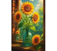 Puzzle 2000 Pezzi Bottiglia Girasoli, Puzzle Impossibili Gioco Educativo Sviluppa Pazienza e Destrezza, Lettere sul Retro Facile Montaggio, Regalo per Uomini Donne e Anziani 100 x 70 cm