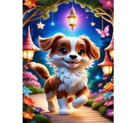 Puzzle 2000 Pezzi,Cane domestico felice Puzzles Adulti,puzzles arte per adulti,Giochi Rilassamento e Intelligence,puzzle per Gioco Familiare Regalo