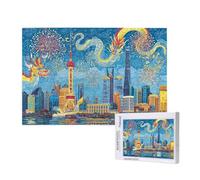 Puzzle 2000 Pezzi Città Puzzle Adulti,DIY Drago Puzzles Legno con Scatola Regalo,Puzzles Giochi Rilassamento e Intelligence,Gioco Familiare,Regalo Uomo e Donna,Home Room Decorazione,99x70cm,p343t
