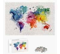 Puzzle 2000 Pezzi - Colore & Mappa del mondo - Puzzle in Legno Durevole con Lettere sul Retro - 70 x 100 cm - Hobby Creativo Senza Polvere - Articolo per Collezionisti e 14 Anni in Su P3#388