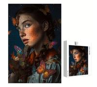 Puzzle 2000 Pezzi - Donna & Farfalla - Puzzle in Legno Durevole con Lettere sul Retro - 70 x 100 cm - Hobby Creativo Senza Polvere - Articolo per Collezionisti e 14 Anni in Su P3#1273