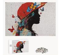 Puzzle 2000 Pezzi - Farfalla & Donna - Puzzle in Legno Durevole con Lettere sul Retro - 70 x 100 cm - Hobby Creativo Senza Polvere - Articolo per Collezionisti e 14 Anni in Su P3#495