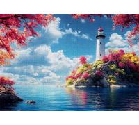 Puzzle 2000 Pezzi Faro Puzzle Adulti Sfida Impossibili Jigsaws Spiaggia Classica 3D Pattern Art Jigsaws per Divertimento Adulti e Bambina, Gioco Familiare, Festa Aziendale,Amore e Amico 100x70cm C-473