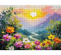 Puzzle 2000 Pezzi fiore Tramonto, Puzzles Legno XXL 99.5x70.5 cm, Puzzles Adulti Confezionato con Squisita Cura, Stimola Memoria, Puzzle 2000 Tra Loro Lettere Sul Retro, Regalo Uomo e Donna s7h-63