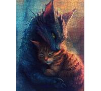 Puzzle 2000 Pezzi, Gatto Drago 3D Puzzle per Adulti Impegnativo, Educa Puzzles Artistico, Divertente E Stimolante Puzzles Decorativo per La Famiglia, Regalo e Decorazione Pareti DX0YL6-587