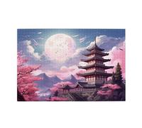 Puzzle 2000 Pezzi Giappone Puzzle Pagoda a cinque piani Adulti Arte Grandi Dimensioni Jigsaw di Legno con una Scatola e Poster, Impossibili Jigsaw Gioco Familiare for Adulti, Home Decor 99x70cm E-909