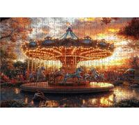 Puzzle 2000 Pezzi, Giostra Puzzle 2000 Pezzi per Adulti, Giochi di Puzzles Tramonto Legno per Tutta la Famiglia, DIY Puzzles per Quadri Moderni Soggiorno Regalo Donna Uomo Festival 70x100 CM RXPT-458
