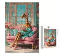 Puzzle 2000 Pezzi - Giraffa & Flower - Puzzle in Legno Durevole con Lettere sul Retro - 70 x 100 cm - Hobby Creativo Senza Polvere - Articolo per Collezionisti e 14 Anni in Su P3#1180