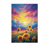 Puzzle 2000 Pezzi Girasole Puzzle Fiore Adulti Arte Grandi Dimensioni Jigsaw di Legno con una Scatola e Poster, Impossibili Jigsaw Gioco Familiare for Adulti, Home Decor Regalo Donna 99x70cm D-1555