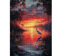 Puzzle 2000 Pezzi Il Tramonto Rosso 3D Puzzle per Adulti Impegnativo, Educa Puzzles Artistico, Divertente E Stimolante Puzzles Decorativo per La Famiglia, Regalo e Decorazione Pareti BXHZW6-358