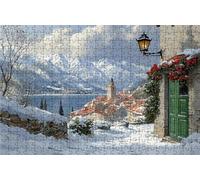 Puzzle 2000 Pezzi, Inverno Puzzle 2000 Pezzi per Adulti, Giochi di Puzzles Piccola Città Legno per Tutta la Famiglia, DIY Puzzles per Quadri Moderni Soggiorno Regalo Donna Uomo 70 x 100CM RXPT-10956