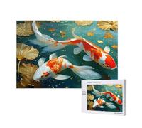 Puzzle 2000 Pezzi Koi Puzzle Oro Grandi Dimensioni per Adulti Con Scatola di Imballaggio e Immagini di Riferimento, Divertenti Giochi per Tutta la Famiglia, Come Regalo per Amici e Amanti 2T-14