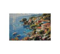 Puzzle 2000 Pezzi, Legno Porta Puzzle 2000 Pezzi Adulti, Puzzles Classici Piccola città per Tutta la Famiglia Insieme, Puzzles per Alleviare lo Stress Primavera Decorazioni Parete 70 x 100cm LZPT02035