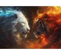Puzzle 2000 Pezzi Leone Puzzle Tigre Jigsaw Adulti Legno Classici Impossibili Gioco da Sfida, Stampa di Alta Qualità jigsaws，per la Casa di vertimento In Famiglia Adulti Adolescenti Regalo U-631