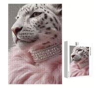 Puzzle 2000 Pezzi - Leopardo & Rosa - Puzzle in Legno Durevole con Lettere sul Retro - 75 x 105 cm - Hobby Creativo Senza Polvere - Articolo per Collezionisti e 14 Anni in Su P3#1038