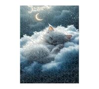Puzzle 2000 Pezzi Luna Nuvole Gatto 100x70 cm Puzzles Classici Difficili Impossibili Puzzle Adulti 2000 Pezzi per Gioco Familiare Decorazione per la Casa