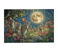 Puzzle 2000 Pezzi Luna, Puzzle Coniglio per Adulti e Tutta la Famiglie, Puzzles in Legno con Squisita Scatola di Imballaggio, Classici Puzzles per Adulti Idea Regalo Donna e Uomo, Decorazione -2069