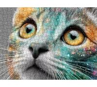 Puzzle 2000 Pezzi, Occhi Gatto 3D Puzzle per Adulti Impegnativo, Educa Puzzles Artistico, Divertente E Stimolante Puzzles Decorativo per La Famiglia, Come Regalo e Decorazione Pareti R6KH-589