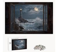 Puzzle 2000 Pezzi - Oceano & Faro - Puzzle in Legno Durevole con Lettere sul Retro - 75 x 105 cm - Hobby Creativo Senza Polvere - Articolo per Collezionisti e 14 Anni in Su P3#611