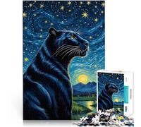 Puzzle 2000 pezzi per adolescenti Animale Pantera Notte Stellata Attività per famiglie Ogni pezzo è unico - Gioco divertente e stimolante per tutta la famiglia 70x100cm