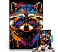 Puzzle 2000 pezzi per adolescenti Animali procioni colorati Giochi educativi Decorazione della casa con poster abbinato e foglio di quiz 70x100cm