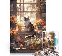 Puzzle 2000 pezzi per adolescenti Anime Fiorista Gatto addormentato Gioco a quiz con pezzi completamente interconnessi di forma casuale 70x100cm