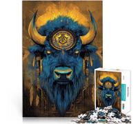 Puzzle 2000 pezzi per adolescenti arte della testa di toro Giocattoli di gioco impegnativi con poster abbinato e foglio di quiz 70x100cm