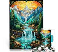 Puzzle 2000 pezzi per adolescenti Cascata surreale al tramonto Vacanza a casa: uccidere il tempo Regalo di compleanno, regali, arte murale 70x100cm